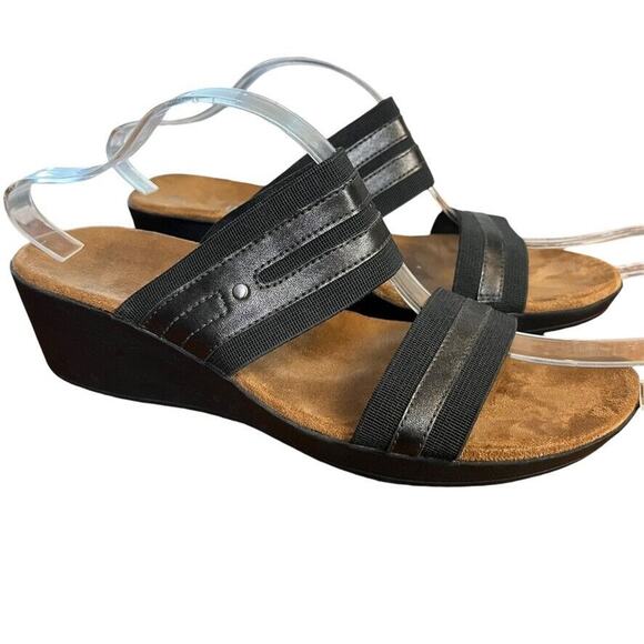 Cobb Hill New Balance Lorry Womens Black Wedge Slides Sandals Shoes sz 10 M - Picture 1 of 16